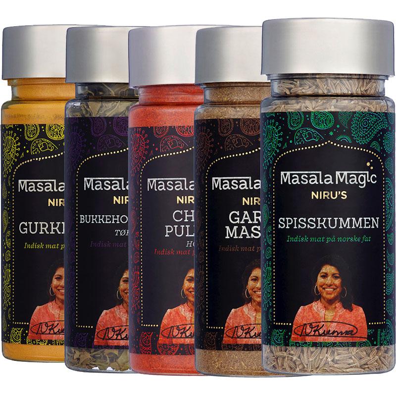Pakke på 5 essentielle indiske krydder