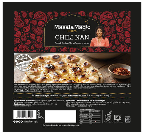 Nirus håndlagde nan med chili 260g
