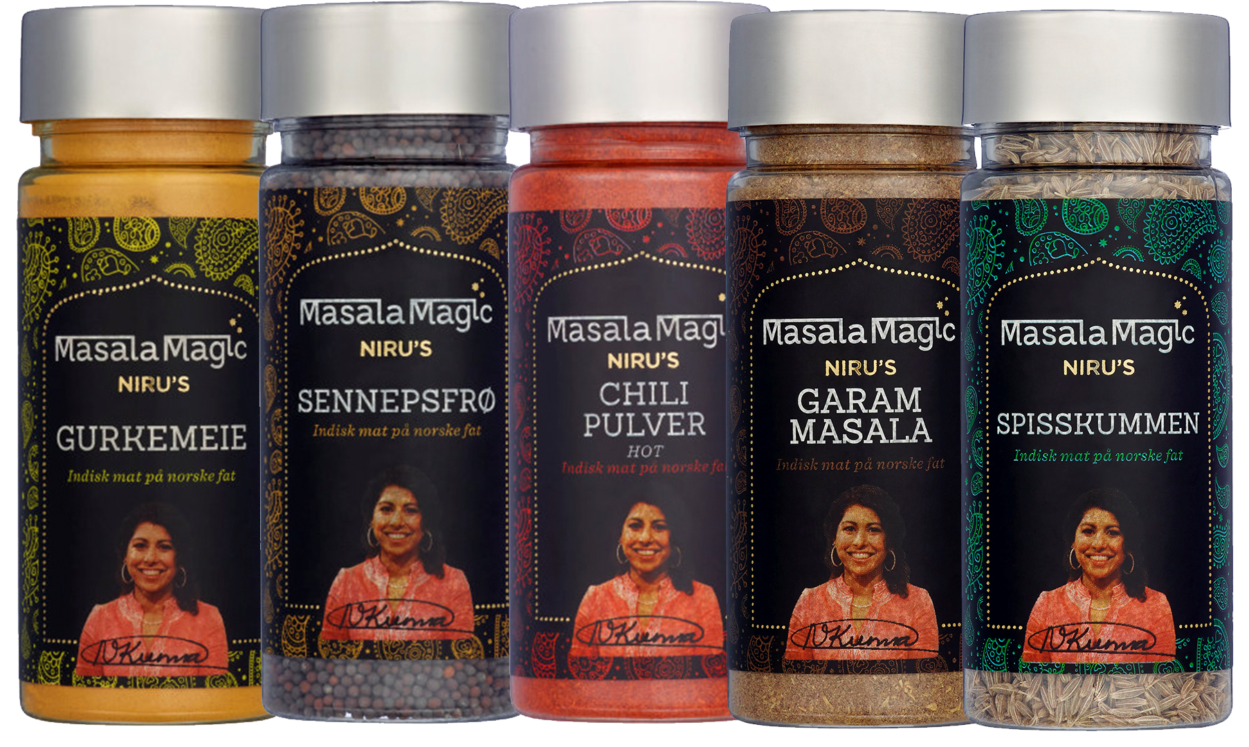 Pakke på 5 essentielle indiske krydder